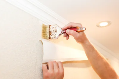 Pose de papier peint à Orto — revêtements muraux et toiles de verre